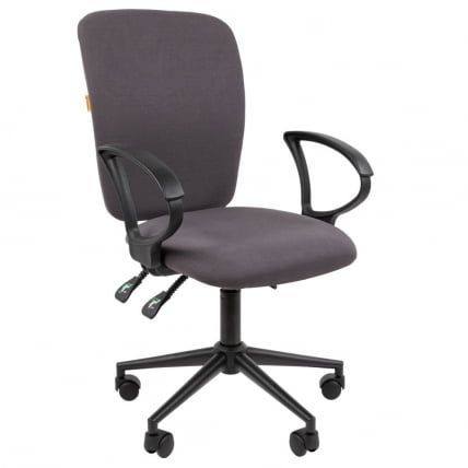 Офисное кресло CХАИРМАН 9801 Черный пластик (Блаcк) Серый / CHAIRMAN (Black)_0