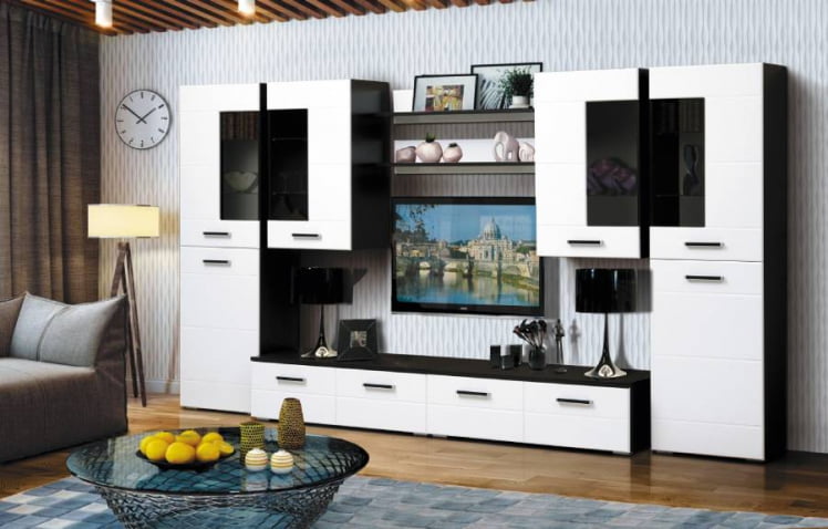 Набор мебели для гостиной Грация 1.2 МДФ глянец Венге/Венге шелк_0