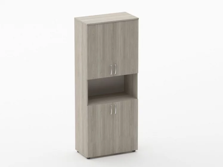 Шкаф высокий закрытый с нишей Глассй 6.19.111 Дуб сантана светлый / Glassy_0