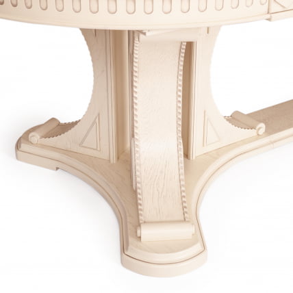 Стол ВЕРСАЛ овальный бук, мдф, 300 (350/400) х 110 х 78 см, бежевый патина / VERSAL_10