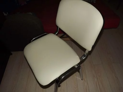 Стул для посетителей Исо CФ-001 хром кожзам Бежевый / Iso CF-001_5