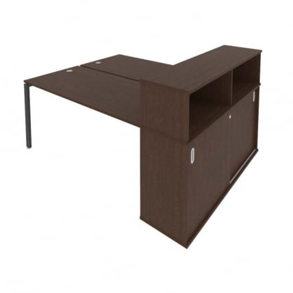 Рабочая станция с опорным шкафом-купе Метал Сйстем Б.РС-СШК-2.4 Венге/Антрацит / Metal System_0
