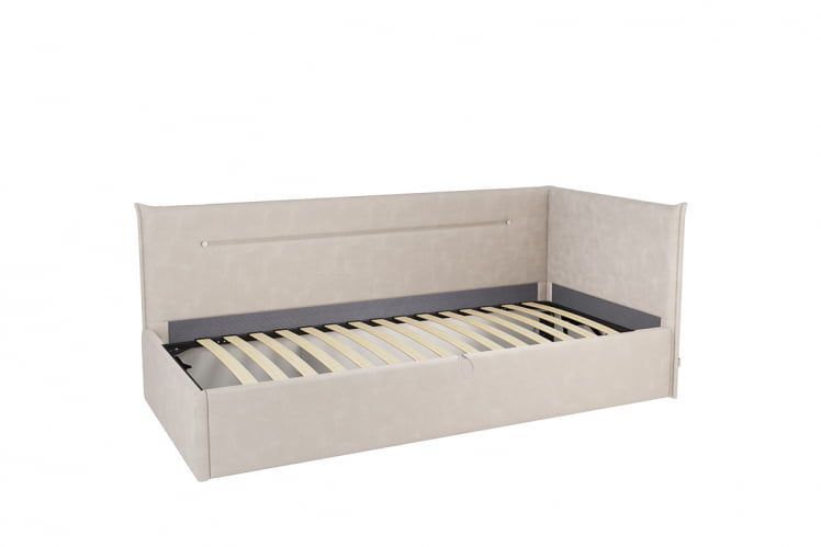 Кровать  0.9 Альба (Тахта) КМ.Т-16 крем (велюр) / КМ.T-16_1