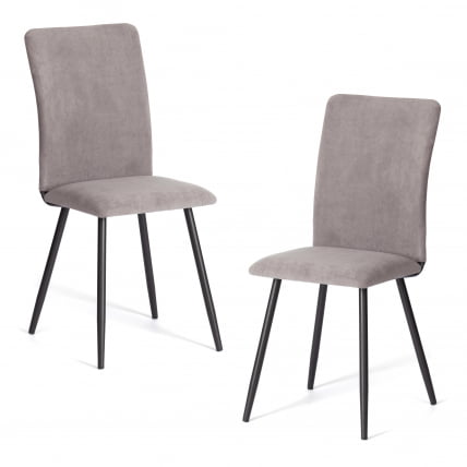 Стул обеденный Ла Роуссе (2 шт. в упаковке) Ла Роуссе (2 шт. в упаковке) НЕВ, велюр, серый/черный, 29, 45х55х93 см / La Rousse La Rousse NEW,_0