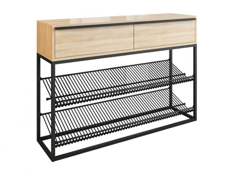 Обувница Лофт ЛМН-02 Черный муар-дуб сонома / LMN-02_0