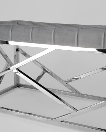 Банкетка АРТ ДЕКО велюр Серый_5