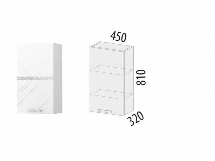 Шкаф кухонный (лев/прав) Бьянка 102.22_1