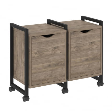 Тумба на колесных опорах наборная. Вариант №2 ЛОФТ ВР.Л-ТН-2.К Металл черный Тиквуд темный / LOFT VR.L-TN-2.K_0