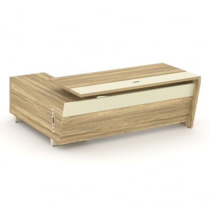 Стол руководителя с опорной тумбой, правый Корнер CОР.СРТ-20(Р) Гикори Песочный Ваниль / Corner COR.SRT-20(R)_0