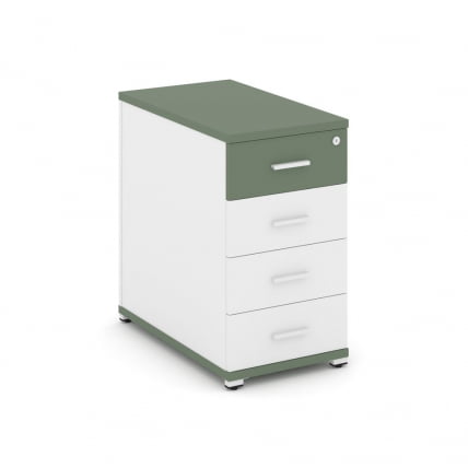 Тумба приставная с 4-мя ящиками CОНCЕПТ CН.ТГО-002 Б/В Кобо Белый бриллиант Белый / CONCEPT CN.TGO-002 B/W_0