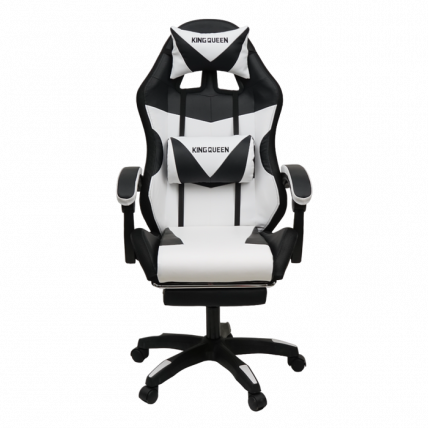 Кресло 1209 КИНГКУЕЕН, цвет черный/белый с подсветкой, 1209-блаcк-вхите-масс-лед / KINGQUEEN, 1209-black-white-mass-led_1