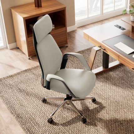 Эргономичное кресло руководителя Еурека ОC07 СЕРЕНЕ (Наппа кожа), белое / Eureka OC07 SERENE (Nappa_10