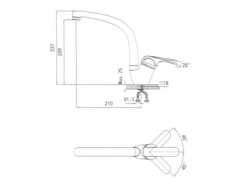 Кухонный смеситель ГРАНУЛА 2024 Шварц / GRANULA_1