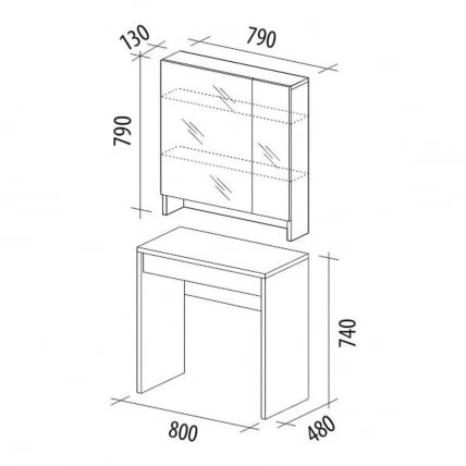 Туалетный столик с зеркалом Кашемир 21 Дуб Кронберг/Кашемир_4