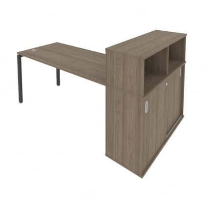 Рабочая станция с опорным шкафом-купе Метал Сйстем Б.РС-СШК-3.4 Вяз/Антрацит / Metal System_0