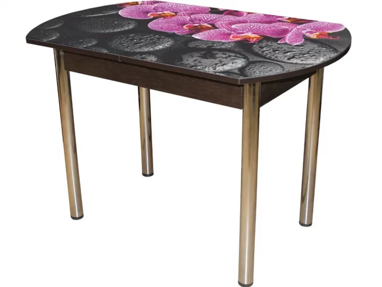 Стол обеденный Стекло европейский раздвижной ХРОМ евро раздвижная ЧС 70 ЛДСП Венге_0