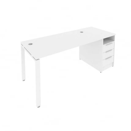 Рабочая станция с опорной тумбой Метал Сйстем Б.РС-СТП -1.3 Белый / Metal System_0