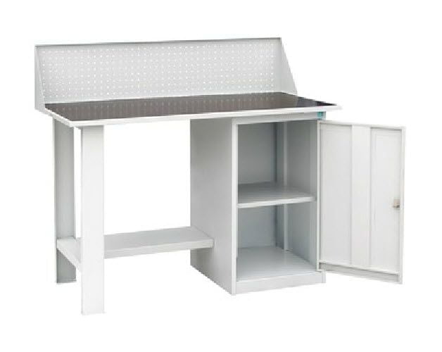 Верстак слесарный однотумбовый (тумба с полкой), с экраном_1