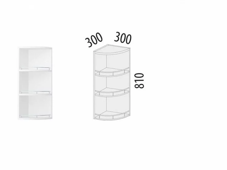 Шкаф кухонный торцевой (лев/прав) Бьянка 102.18_1