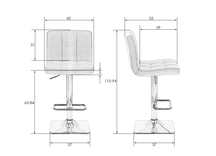 Стул барный ДОБРИН ГОЛДИЕ черный велюр МДЖ9-101 / DOBRIN GOLDIE MJ9-101_6