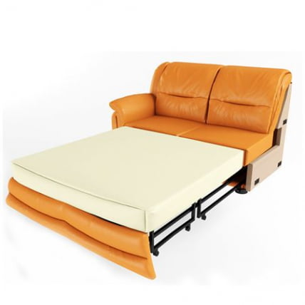 Секция двухместная раскладная с правым подлокотником Вавилон 2ВР Оранжевая (экокожа)_0