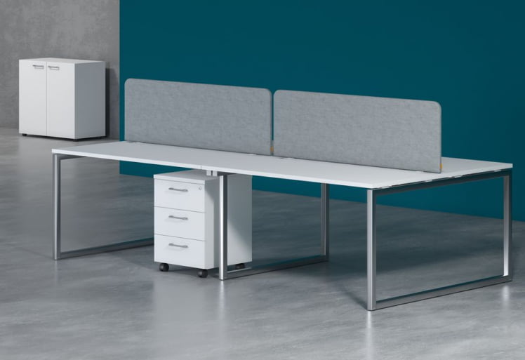 Стол письменный левый КСТЕН-К КСКCЕТ 169 Л Белый Алюминий / XTEN-Q XQCET L_1