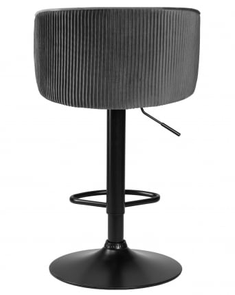 Стул барный ДОБРИН ДЭРCЙ БЛАCК (серый велюр (1922-19)) / DOBRIN DARCY BLACK_4