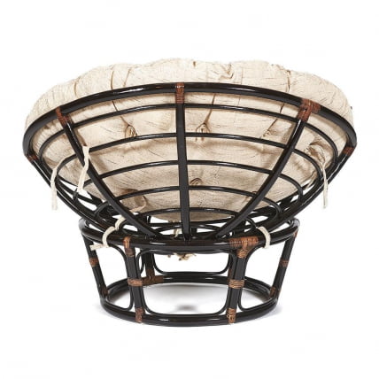 Кресло ПАПАСАН 23/01 В /с подушкой/ диаметр подушки 129 см, 115х101х104 см, Антикуе бровн (античный черно-коричневый), ткань Старт / PAPASAN W Antique brown_4