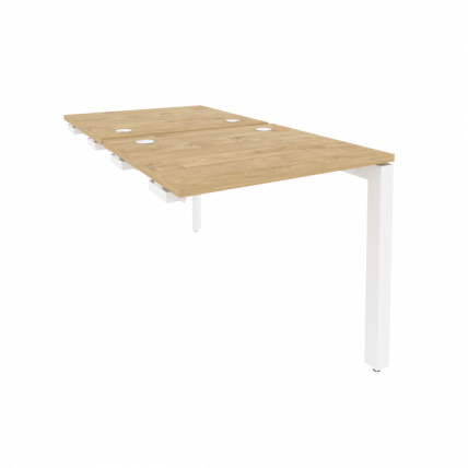 Стол-приставка двойной на П-образном м/к к опорным элем. ОНИКС О.МП-Д.СПР-0.7 Тиквуд Светлый/Белый / ONIX O.MP-D.SPR-0.7_0