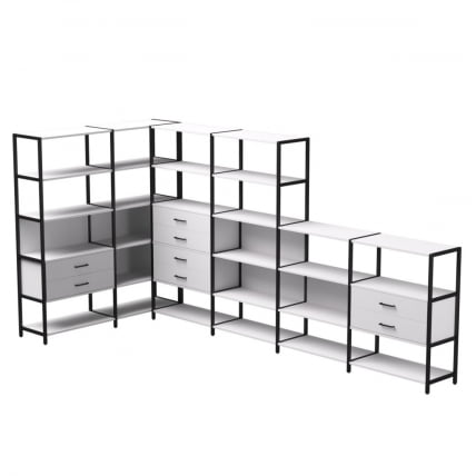Набор стеллажных систем Еверпроф ЕВО №18 Белый Черный / Everprof EVO_0