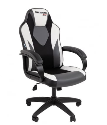 Кресло геймерское CХАИРМАН ДРАЙВ (ГАМЕ) 17 черный/серый/белый / CHAIRMAN (GAME)_0
