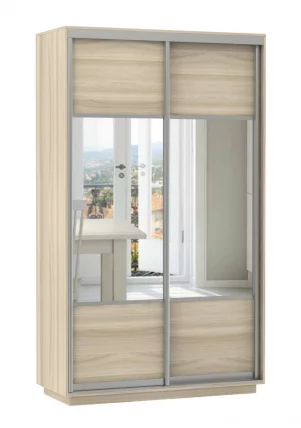 Шкаф-купе двухдверный Экспресс Дуо Комби 1200х2200х Ясень шимо светлый / 1200х2200h_0