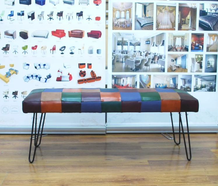 Банкетка Лейд 1200кс400 натуральная кожа пэчворк / 1200x400_2