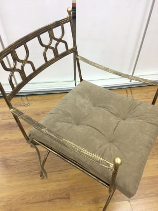 Кресло Виконт (полоса) кованое цвет шоколад_1