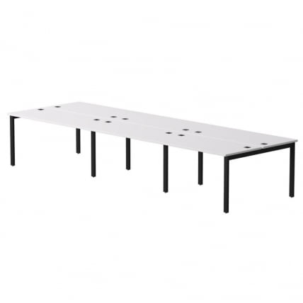 Бенч-система на 6 мест на металлокаркасе, опоры 90 гр Еверпроф ЕВО 254С218 Белый Черный / Everprof EVO 254S218_0