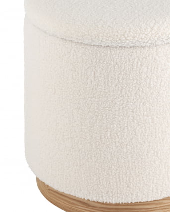 Пуф с ящиком Холли Л Тедди белый / L_3