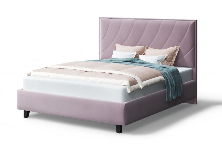 Кровать СОФИЯ 2000*1600мм (на опорах), велюр НЕО 15 (лиловый), (б/основания, б/матраса) / NEO_0