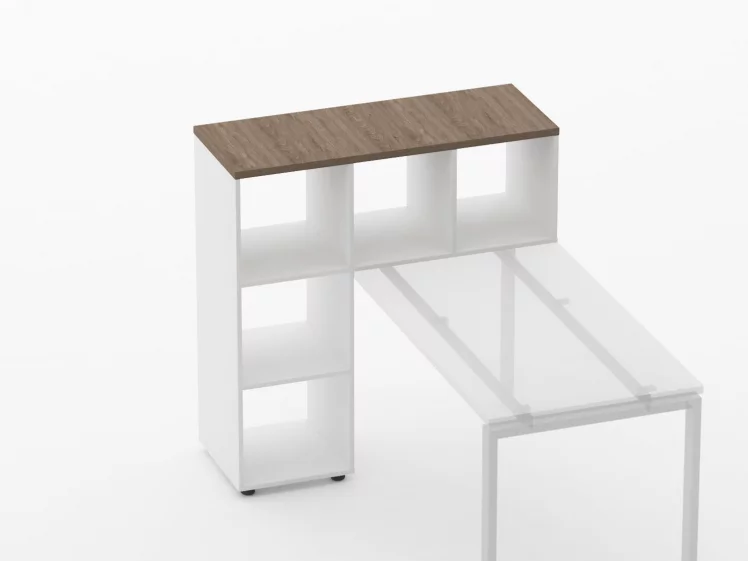 Стеллаж к столу Дека 9.07.11 Дуб Верцаска/Белый / Deka_2