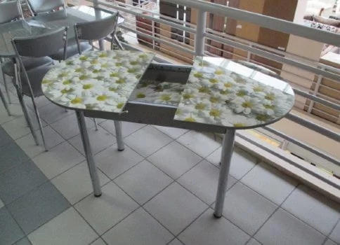 Стол обеденный Универсальный фп Ромашкм Д006 ЛДСП серый_1