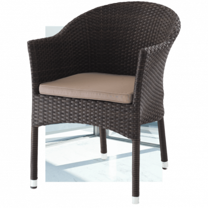 Плетеное кресло АФМ-353БЛ Бровн + подушка / AFM-353BL Brown_0