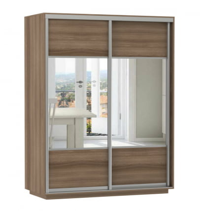 Шкаф-купе двухдверный Экспресс Дуо Комби 1600х2400х Ясень шимо тёмный / 1600х2400h_0