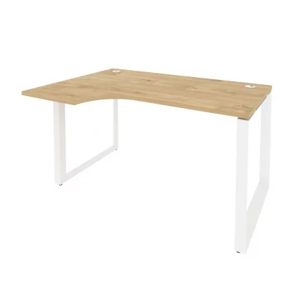 Стол эргономичный левый на О-образном м/к ОНИКС О.МО-СА-2Л Тиквуд Светлый/Белый / ONIX O.MO-SA-2L_0