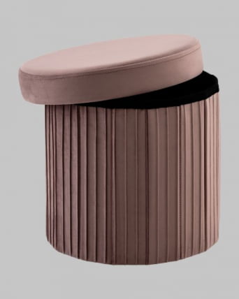 Пуф складной с ящиком Сторе Роунд пыльно-розовый / Store Round_1