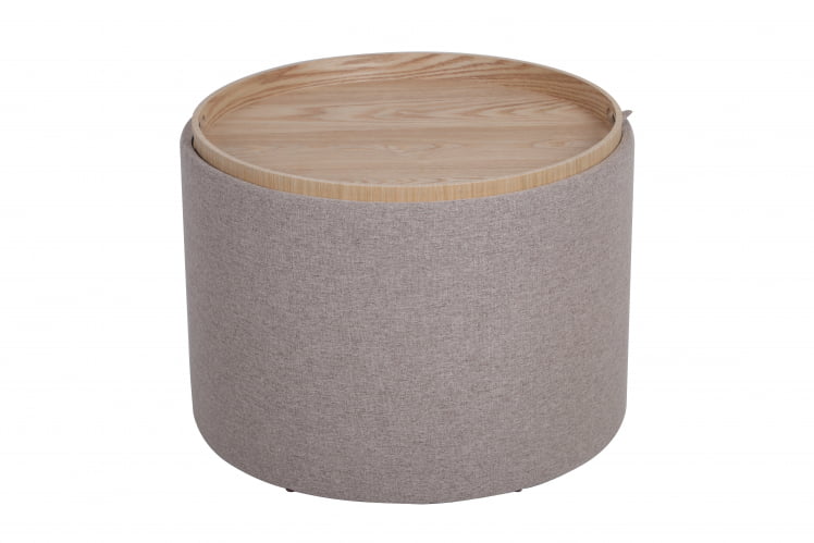 Пуф-столик с ящиком Хюгге Л рогожка Бежевый / L_2