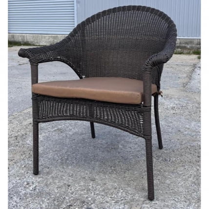 Плетеное кресло ЛВ-140Б Бровн с подушкой в комплекте / LV-140B Brown_2