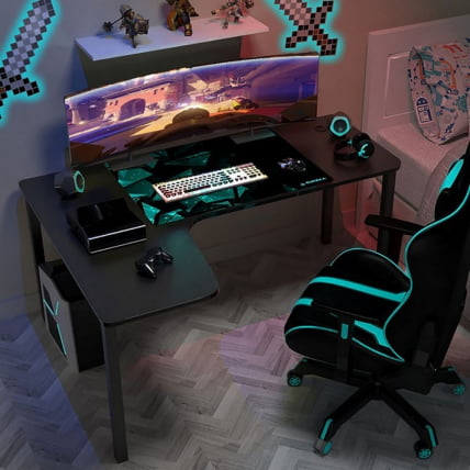 Стол письменный (для компьютера) угловой ЕУРЕКА CД-Л01Л-60Б Блаcк / EUREKA CD-L01L-60B Black_2