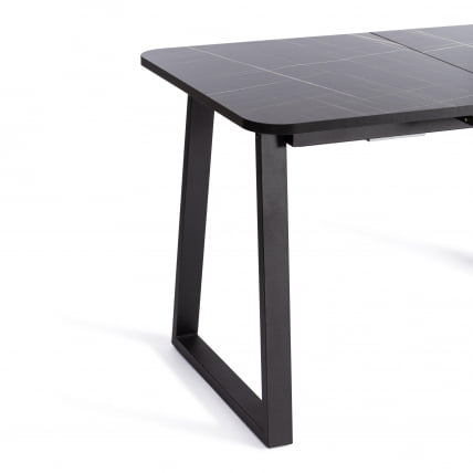 Стол МАЛТИДО ЛДСП/ХПЛ/металл, 130 х 75+30 х 75 см, Мрамор черный/черный / MALTIDO ЛДСП/HPL/металл,_7