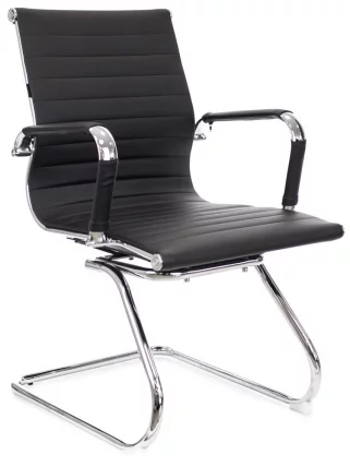 Кресло для посетителей Лео CФ экокожа Черный / Leo CF_3