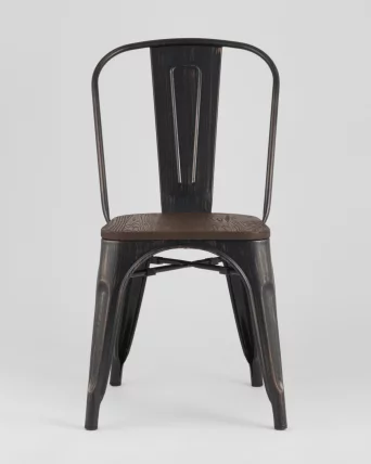 Стул Толикс Воод 850 Черная патина с золотом / Tolix Wood_2