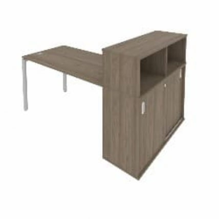 Рабочая станция с опорным шкафом-купе Метал Сйстем Б.РС-СШК-3.3 Вяз/Серый / Metal System_0
